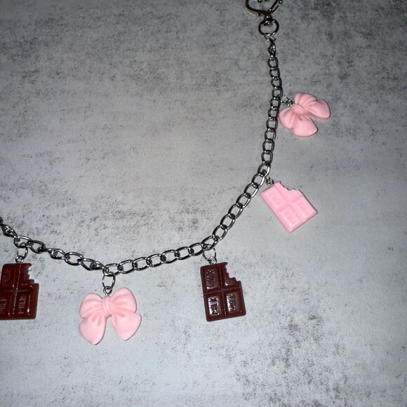 Sweet Treat Pink and Brown Charm Chain – Novelty Purse Strap Accessory - Picture 6 of 9